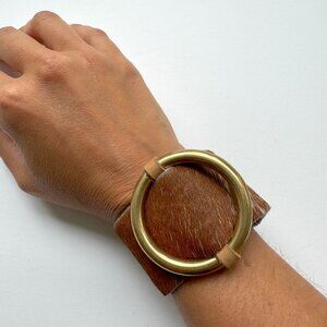 Unisex Cowhide Buckle Cuff Bracelet